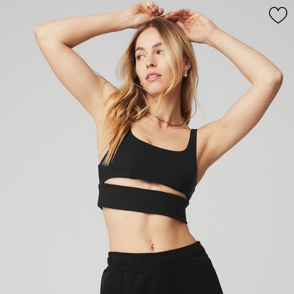 alo slit front sports bra